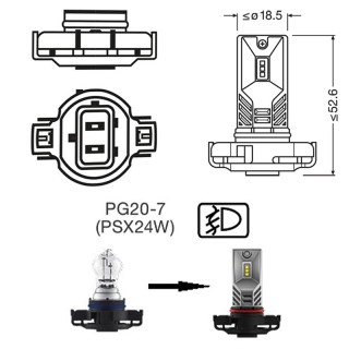 Диодна крушка (LED крушка) 12V, PSX24W, 1 бр. Osram